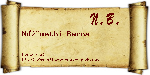 Némethi Barna névjegykártya