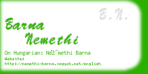 barna nemethi business card